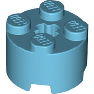 Lego kostka (kostička) válcová (kulatá) 2x2, azurová střední (6224282)